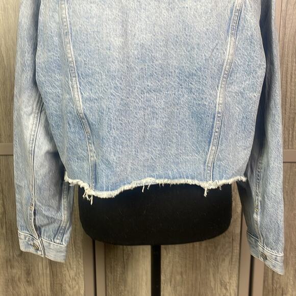 New! Revolve Pistola Astrid Brooklyn Wash Crop Boyfriend Denim Jacket Women's S - Picture 8 of 12